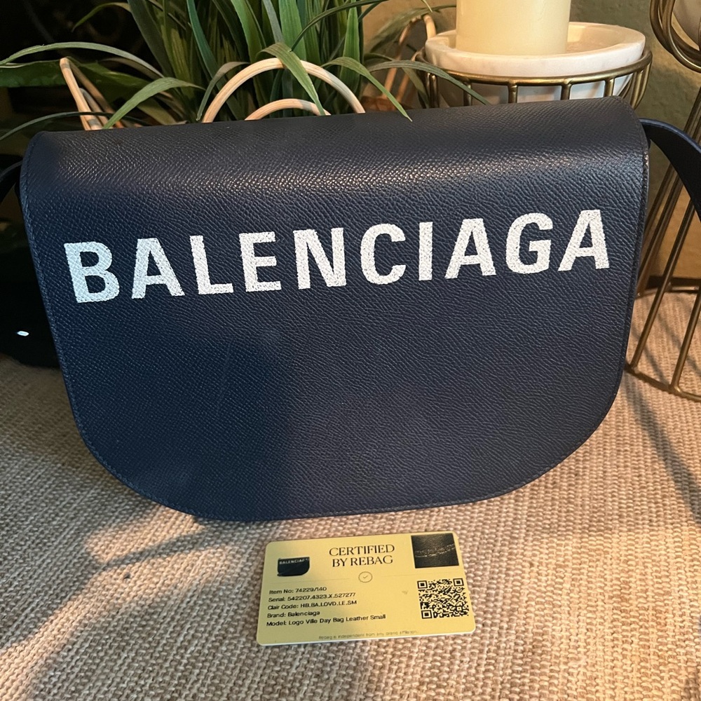 SOLD ! Balenciaga blue navy shoulder crossbody bag ville day bag